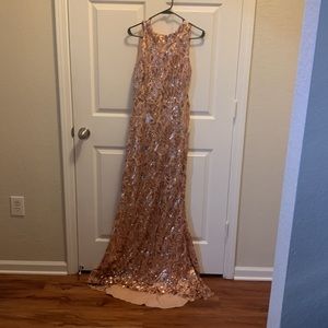Rose gold Taylor Made Dress for Prom/ wore one time/ 4-6 size